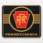 Pennsylvania Railroad Logo, Black & Gold mousepads