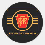 Pennsylvania Railroad Logo, Black & Gold Round Sticker