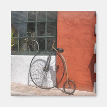 Penny-Farthing in Front of Bike Shop Magnet