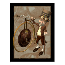 Penny Farthing Steampunk Post Cards
