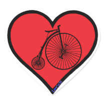 penny farthing heart sticker