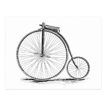 Penny Farthing Vintage High-Wheel Bicycle Postcard