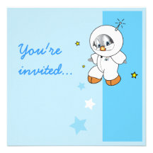Penny Penguin Astronaut Invite