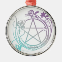 Pentacle ornament with flowers and fluers