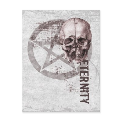 Pentacle Skull Post Cards by Felidae52