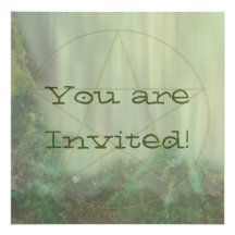 Pentacle Woodtone Personalized Announcements