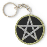 Pentagram Bling Gold Diamond looking Keychain