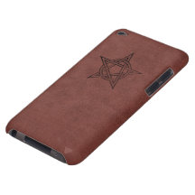 Pentagram - Pagan Magic Symbol on Red Leather Case-Mate iPod Touch Case