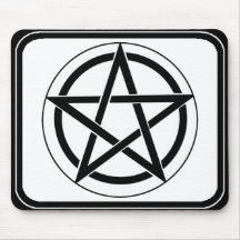 Pentagram Symbol on White Mousepad
