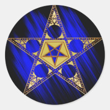 Pentagram With Upside Down Star Round Sticker