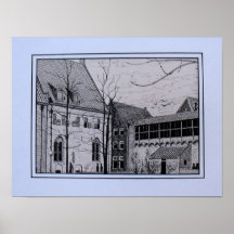 Pentekening Refter Zwolle vlakbij Librije Posters