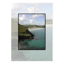 Pentewan. Cornwall. Scenic coastal view. Business Card Template