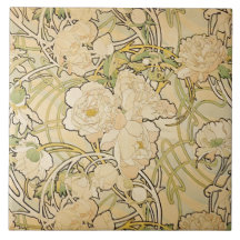 Peonies 1897 tile