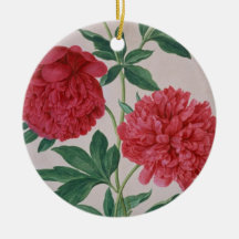 Peonies, plate 46 from the Nassau Florilegium (w/c Christmas Tree Ornament