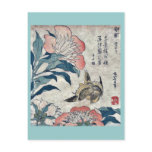 Peony and canary by Katsushika, Hokusai Ukiyoe postcards