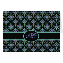 Peony Damask Wedding Invitation Cards