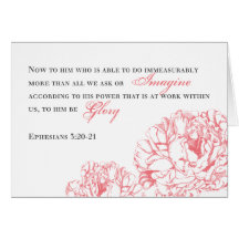 Peony Ephesians 3:20 Greeting Cards