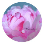 Peony Flowers Wedding Invitation Seals Round Sticker