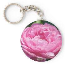 "Peony Pink Rose" Keychain