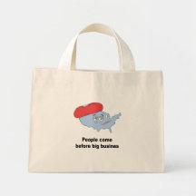People before big corporations canvas bag