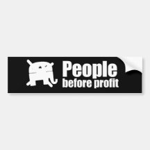PEOPLE BEFORE PROFIT BUMPER STICKER