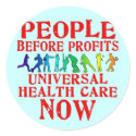 People Before Profits Health Care Design stickers