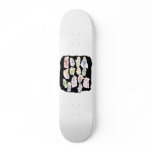 People Colorful Figures Drawing Torn paper against Custom Skate Board