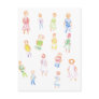 People Colorful Figures Drawing Torn paper clear b Postcards