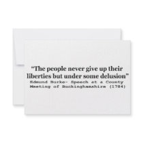 People Never Give Up Their Liberties Edmund Burke Custom Announcements