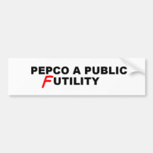 PEPCO FUTILITY BUMPER STICKER