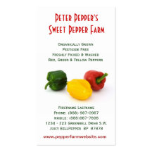 Pepper Farm - Red Yellow & Green Bell Peppers Business Card