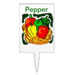 Pepper garden or pot marker cake pick