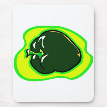 Pepper green habanero on bright yellow mousemat
