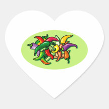 Pepper Pile Graphic Colourful design Heart Sticker