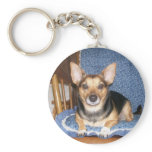 Pepper the Dog Lounging Keychain