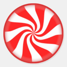 Peppermint Candy Round Stickers