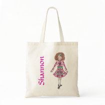 Peppermint Pink Irish Dancer Tote Canvas Bag