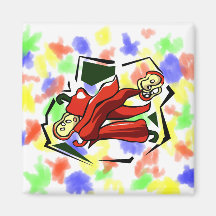 Peppers abstract square graphic refrigerator magnet