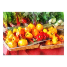Peppers at Farmers Market Custom Invitations