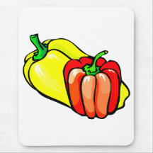 Peppers bright yellow and red graphic mouse mat