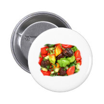 Peppers, hot and spicy photograph pinback buttons