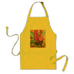 Peppers On Orange Background Apron