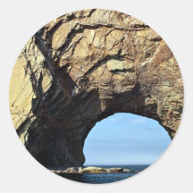Perce Rock, Gaspe, Quebec, Canada rock formation Round Sticker