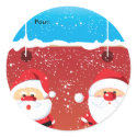 Père Noël Santa Claus Autocollants ronds Etiquette stickers