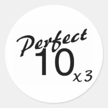 Perfect 10 x3 stickers