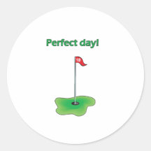 Perfect Day! Golf Design Round Sticker