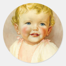 perfect gift for a baby girl birth! round stickers