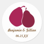 Perfect pear wine red wedding favour name tag labe round stickers