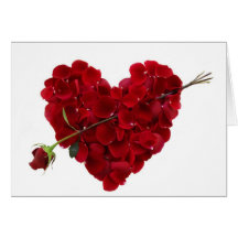 Perfect Red Rose Heart with Arrow Greeting Card