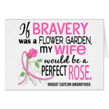 Perfect Rose 2 Wife Breast Cancer Greeting Card